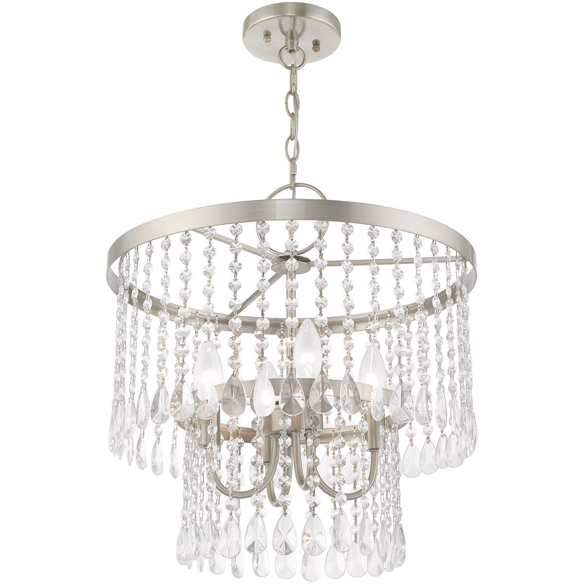 Four Light Dimmable Chandelier With Shades