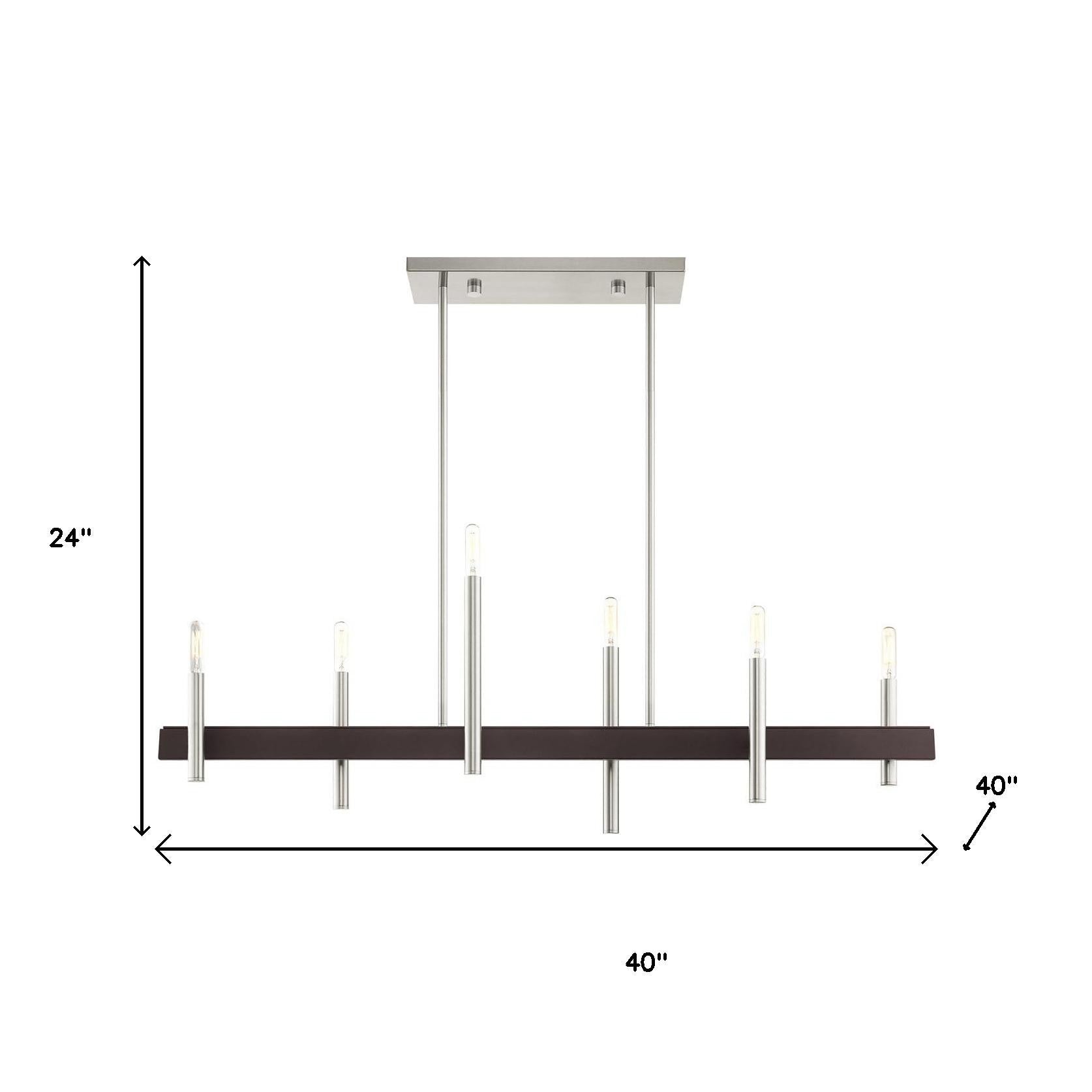 Six Light Dimmable Chandelier With Shades