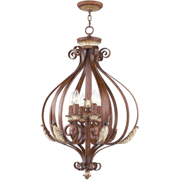Six Light Dimmable Chandelier With Shades Default Title