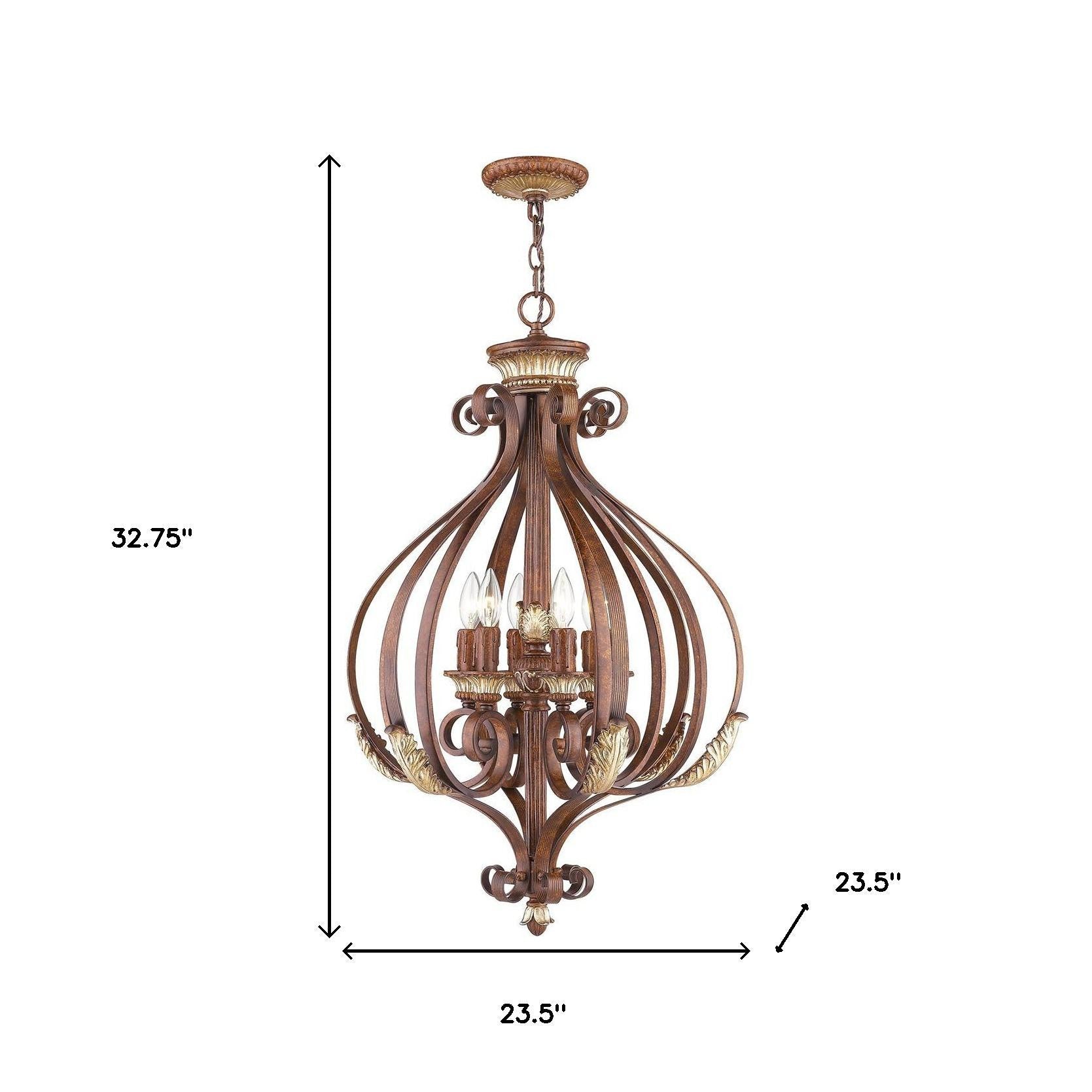 Six Light Dimmable Chandelier With Shades