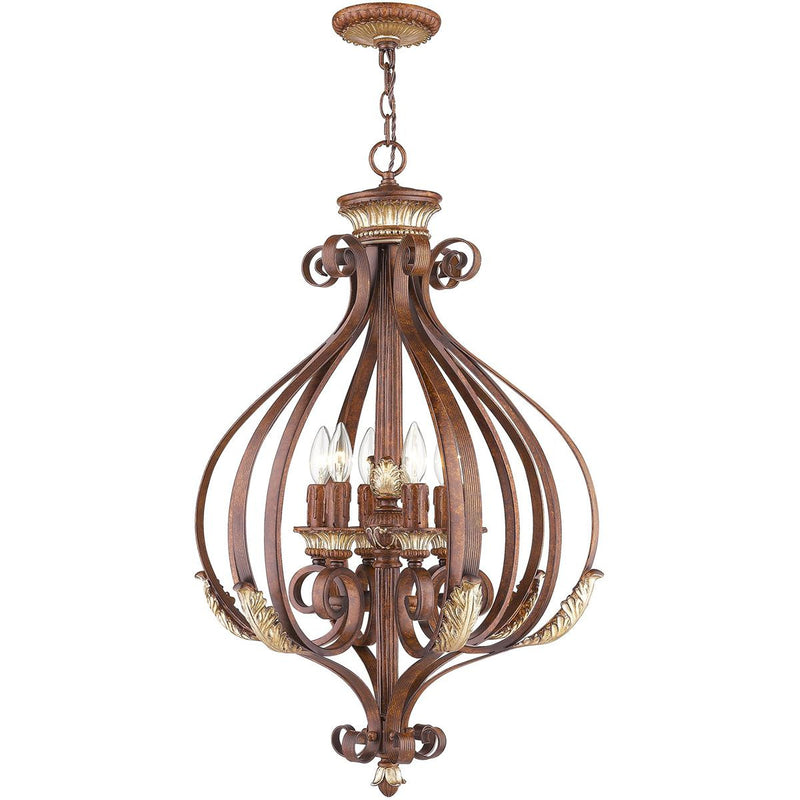 Six Light Dimmable Chandelier With Shades