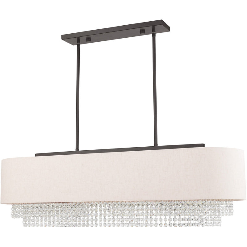 Five Light Dimmable Chandelier With Shades