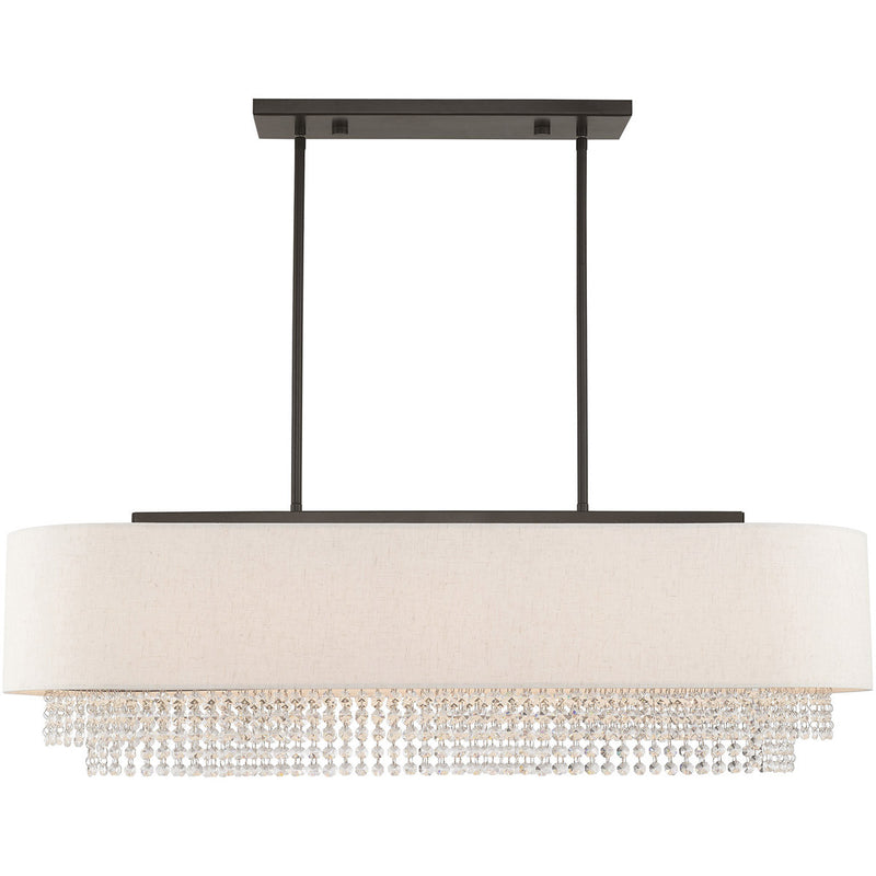 Five Light Dimmable Chandelier With Shades