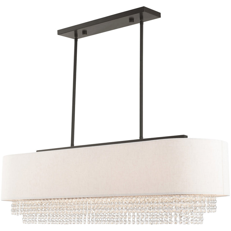 Five Light Dimmable Chandelier With Shades