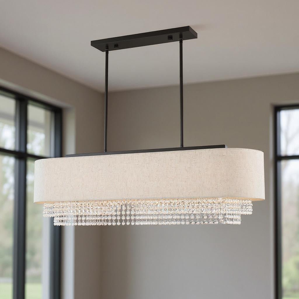 Five Light Dimmable Chandelier With Shades