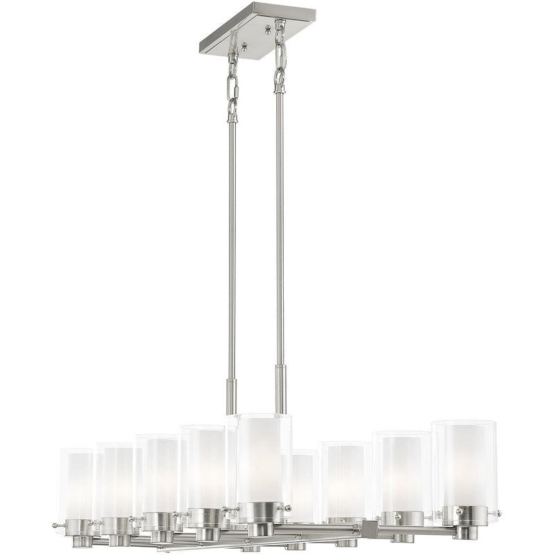 Ten Light Dimmable Chandelier With Shades