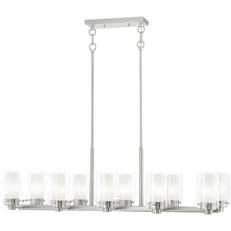 Ten Light Dimmable Chandelier With Shades