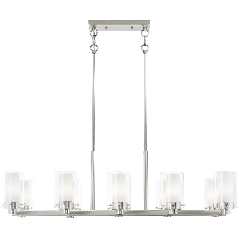 Ten Light Dimmable Chandelier With Shades