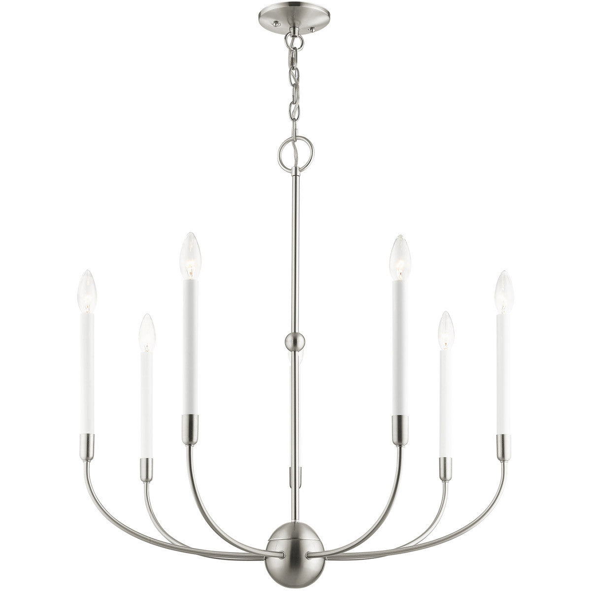 Seven Light Dimmable Chandelier With Shades Default Title