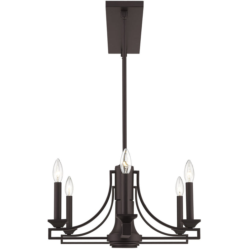 Bronze Nine Light Dimmable Chandelier With Shades