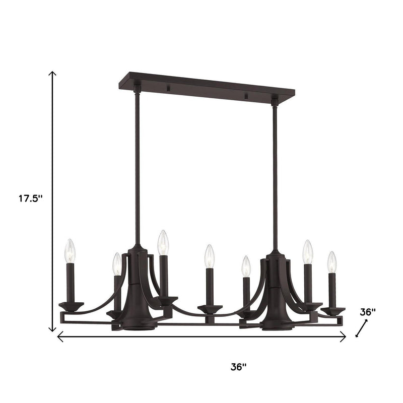 Bronze Nine Light Dimmable Chandelier With Shades