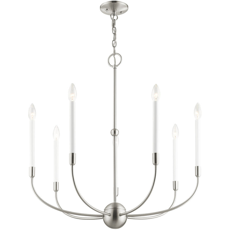 Seven Light Dimmable Chandelier With Shades