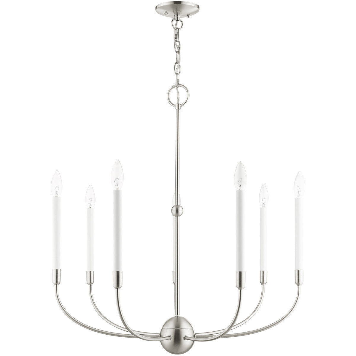 Seven Light Dimmable Chandelier With Shades