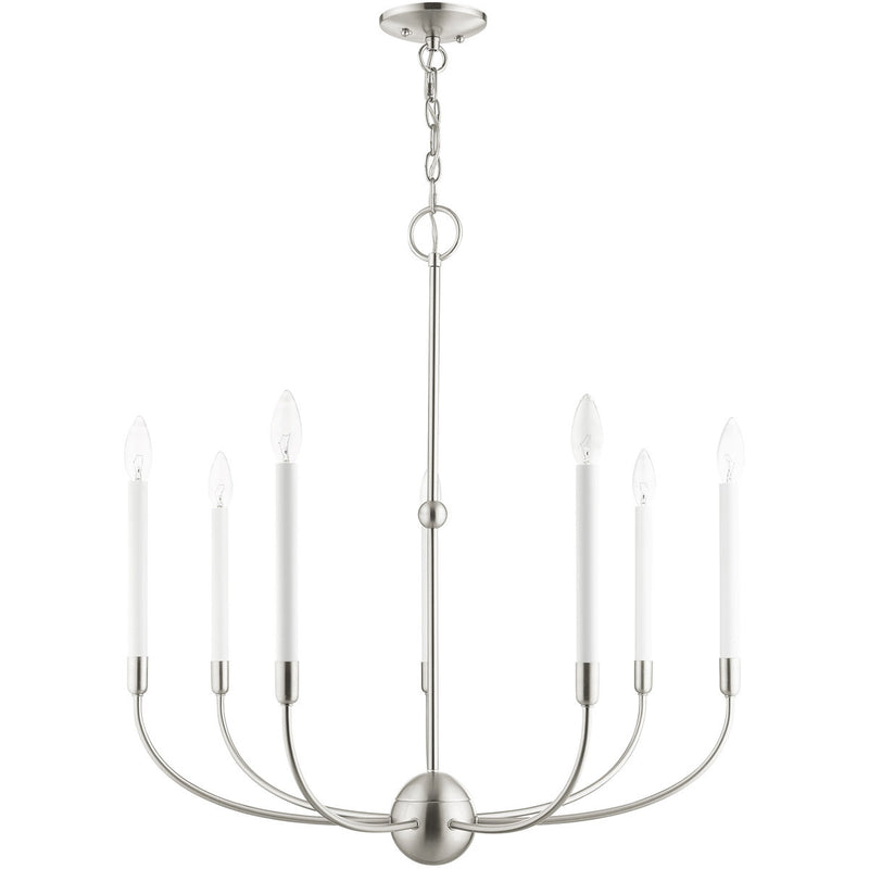 Seven Light Dimmable Chandelier With Shades