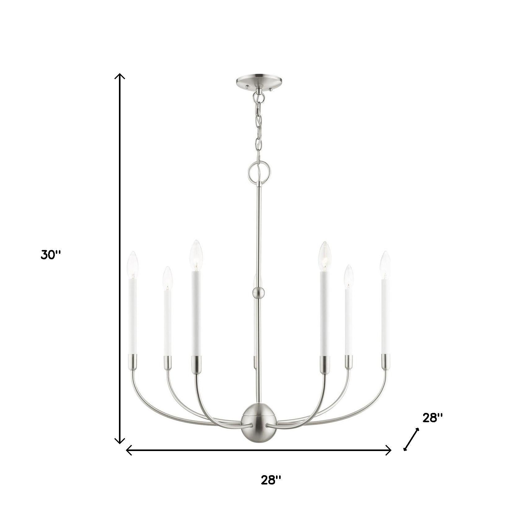 Seven Light Dimmable Chandelier With Shades