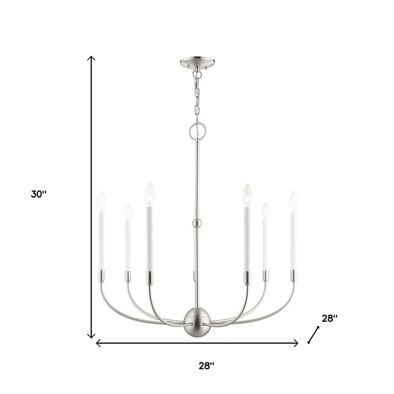 Seven Light Dimmable Chandelier With Shades