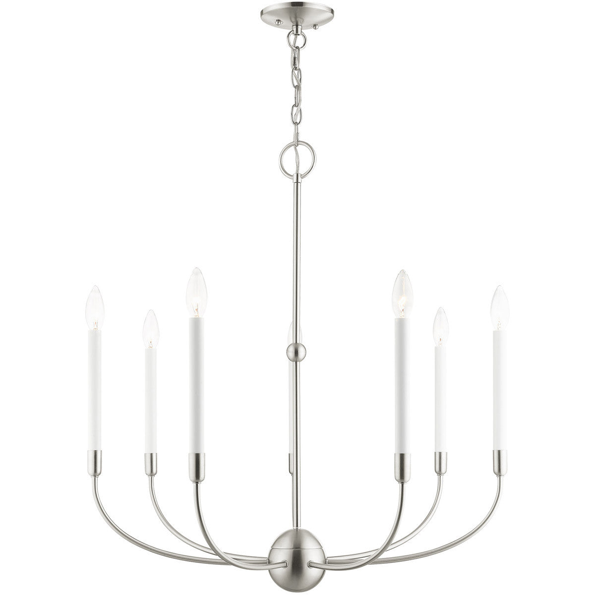 Seven Light Dimmable Chandelier With Shades