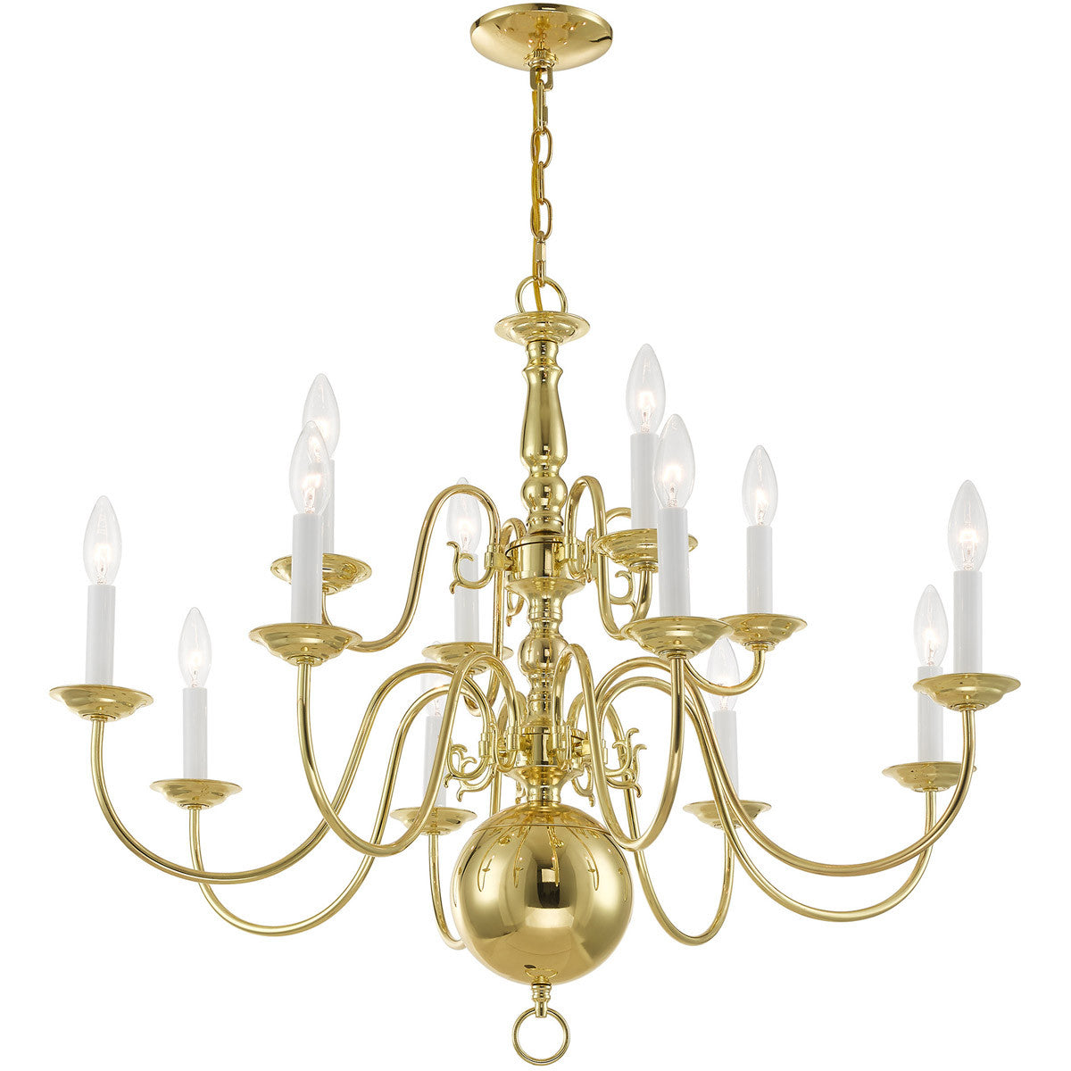 Twelve Light Dimmable Chandelier With Shades Default Title