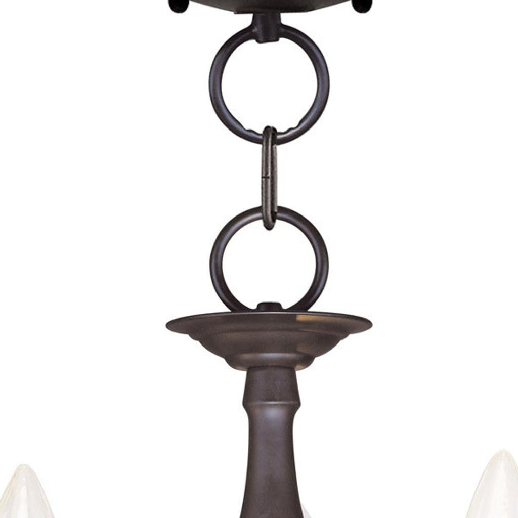 Bronze Three Light Dimmable Chandelier With Shades