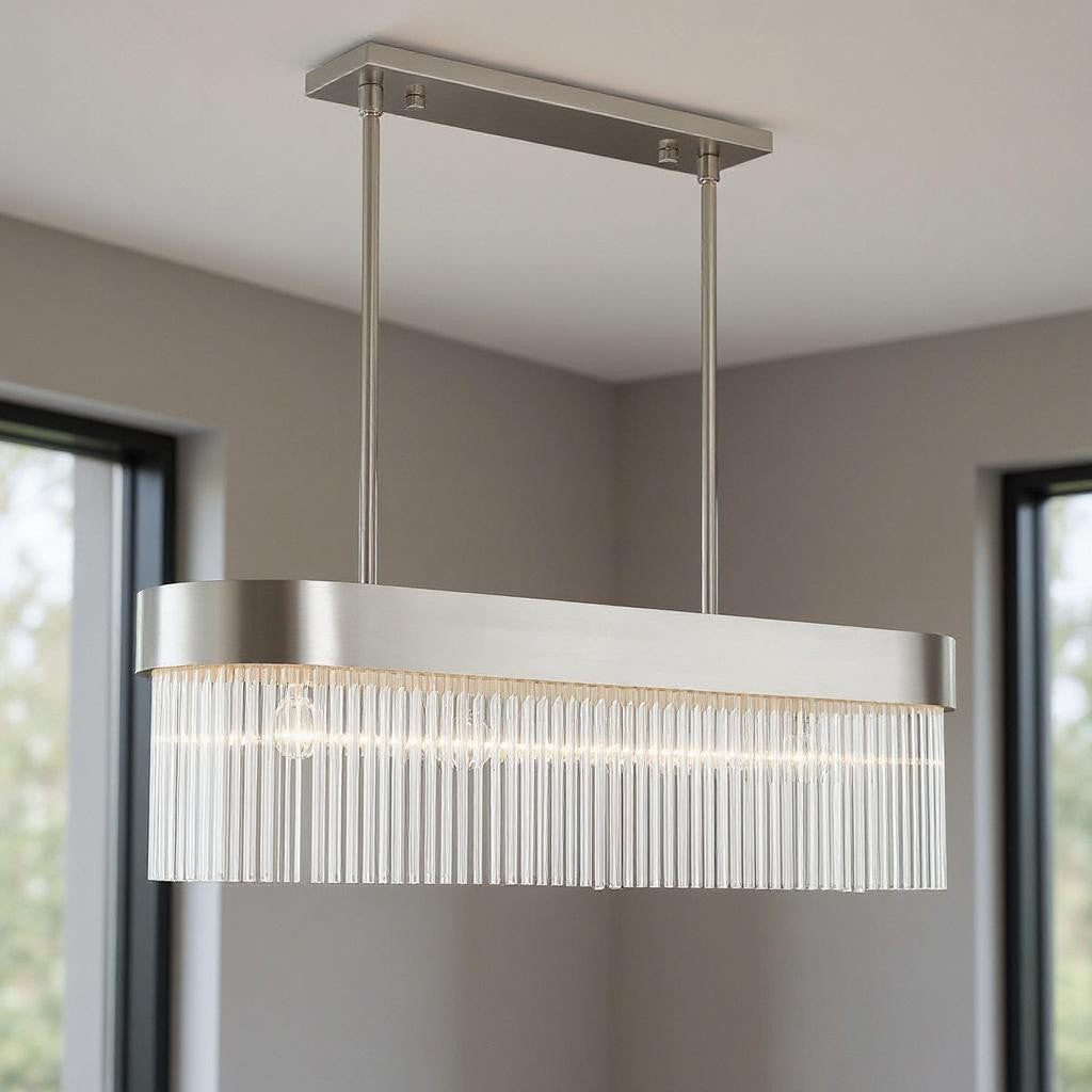 Four Light Dimmable Chandelier With Shades