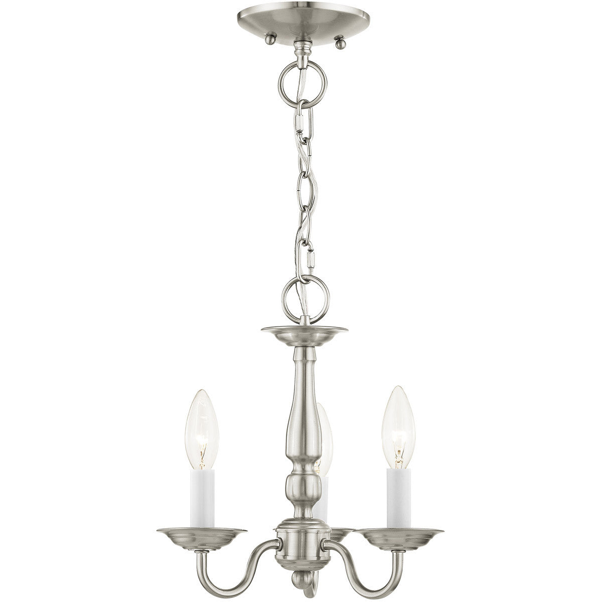Three Light Dimmable Chandelier With Shades