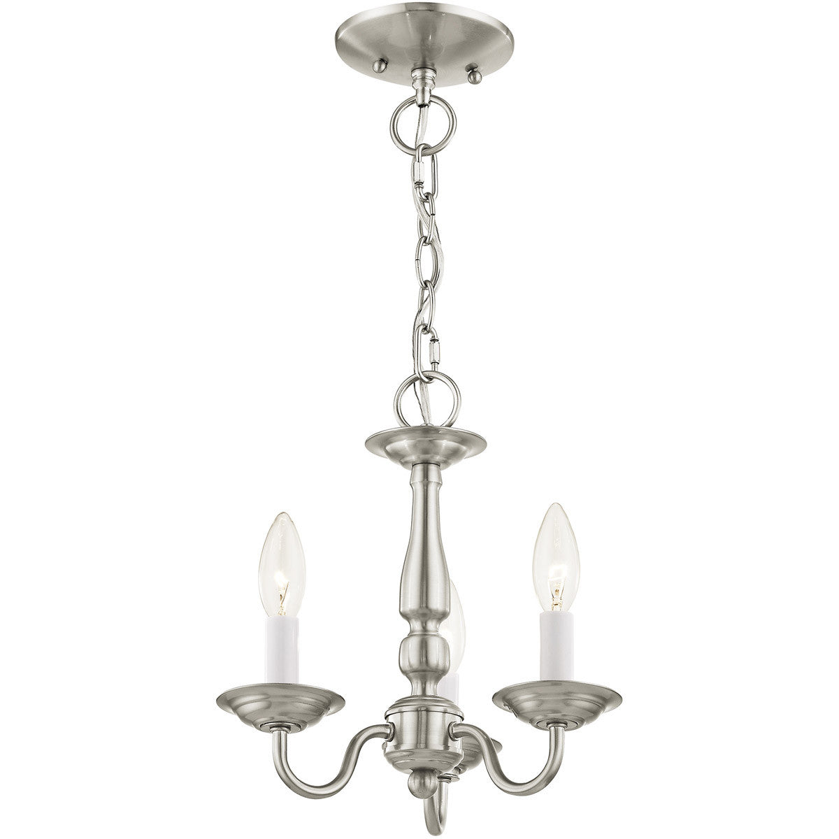 Three Light Dimmable Chandelier With Shades
