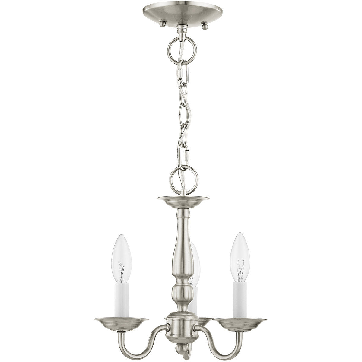 Three Light Dimmable Chandelier With Shades