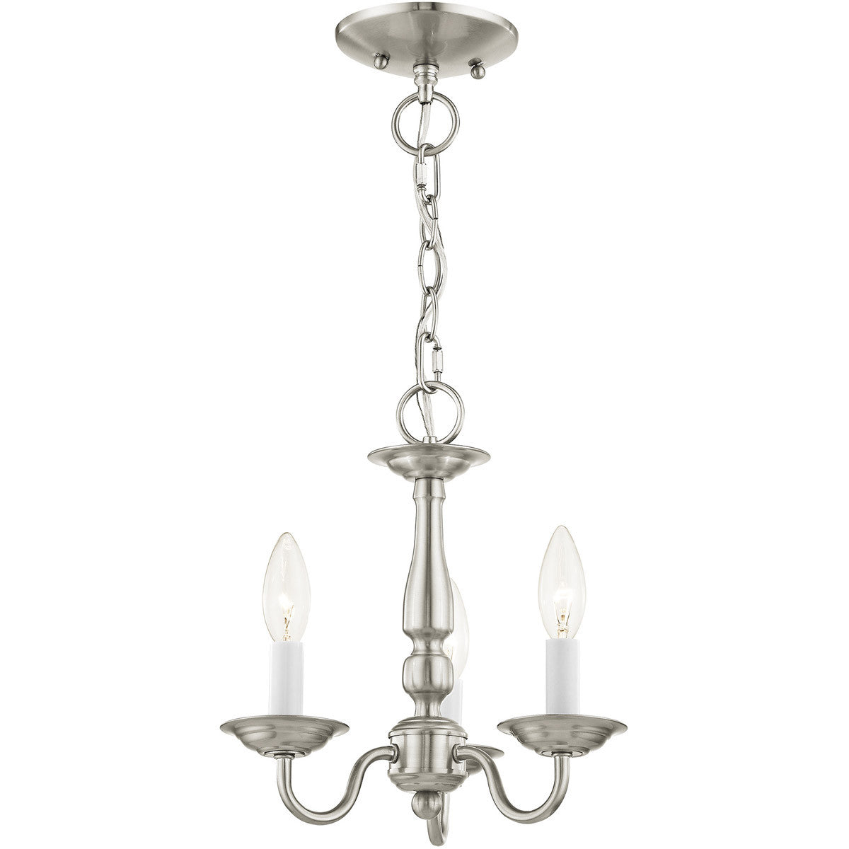 Three Light Dimmable Chandelier With Shades