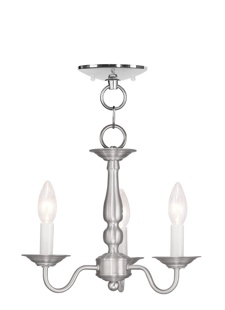 Three Light Dimmable Chandelier With Shades