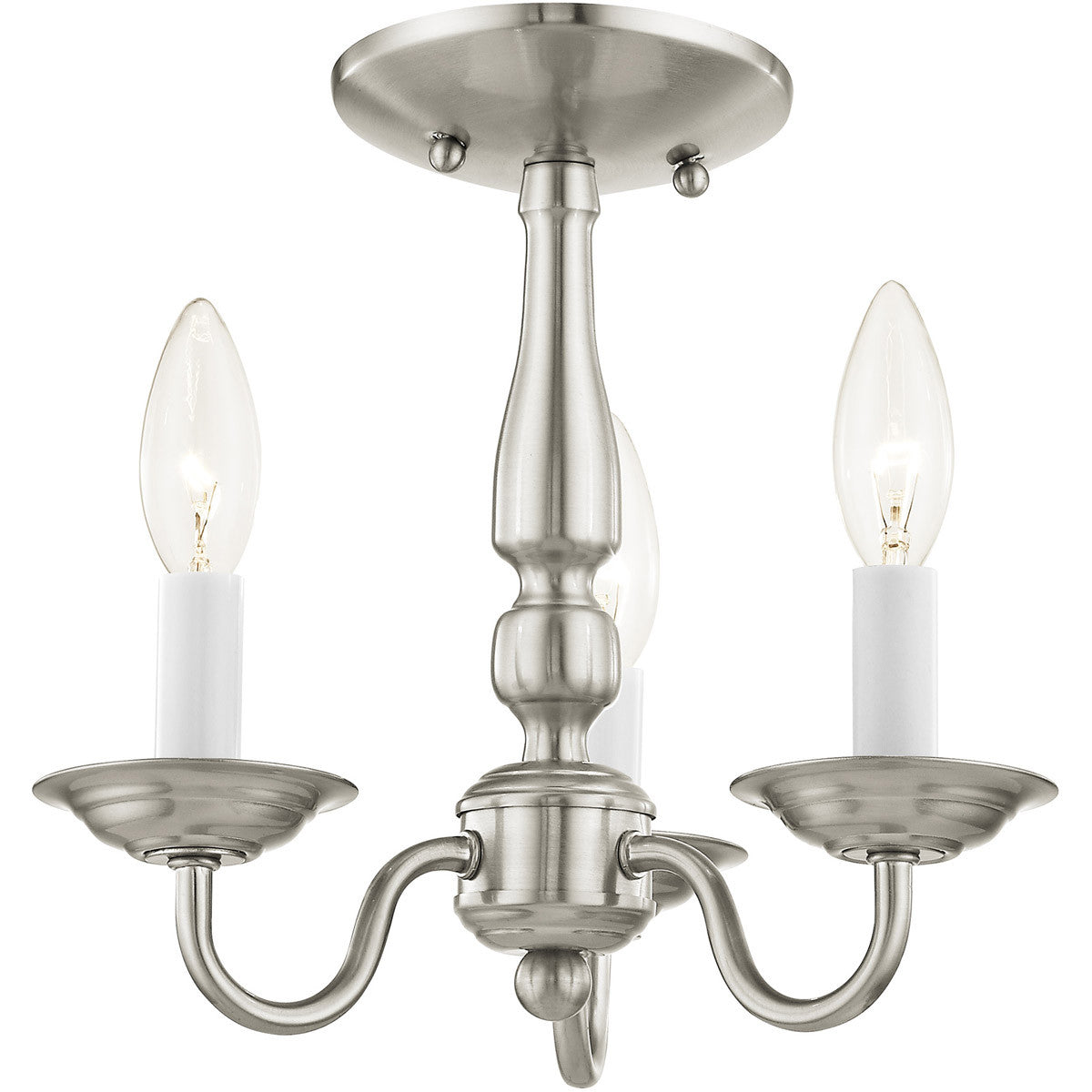 Three Light Dimmable Chandelier With Shades