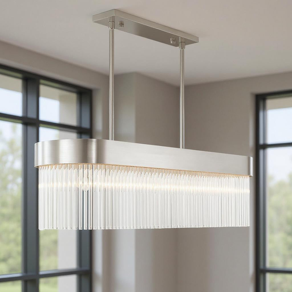 Six Light Dimmable Chandelier With Shades