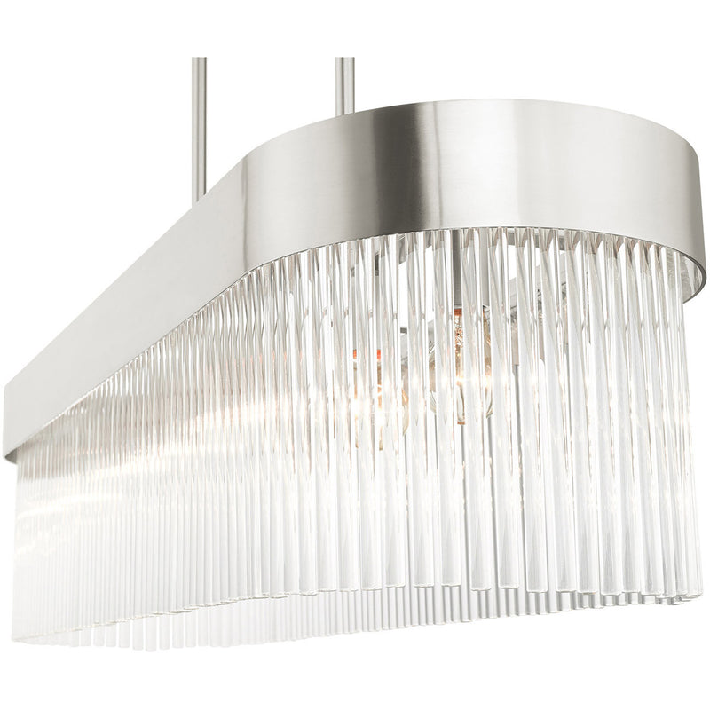 Six Light Dimmable Chandelier With Shades