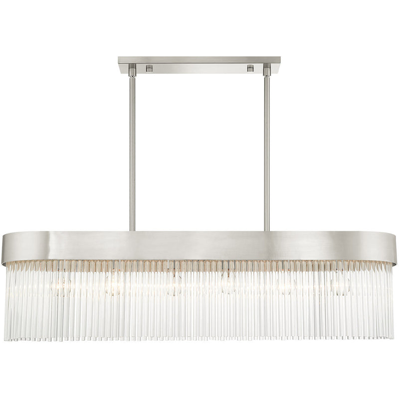 Six Light Dimmable Chandelier With Shades