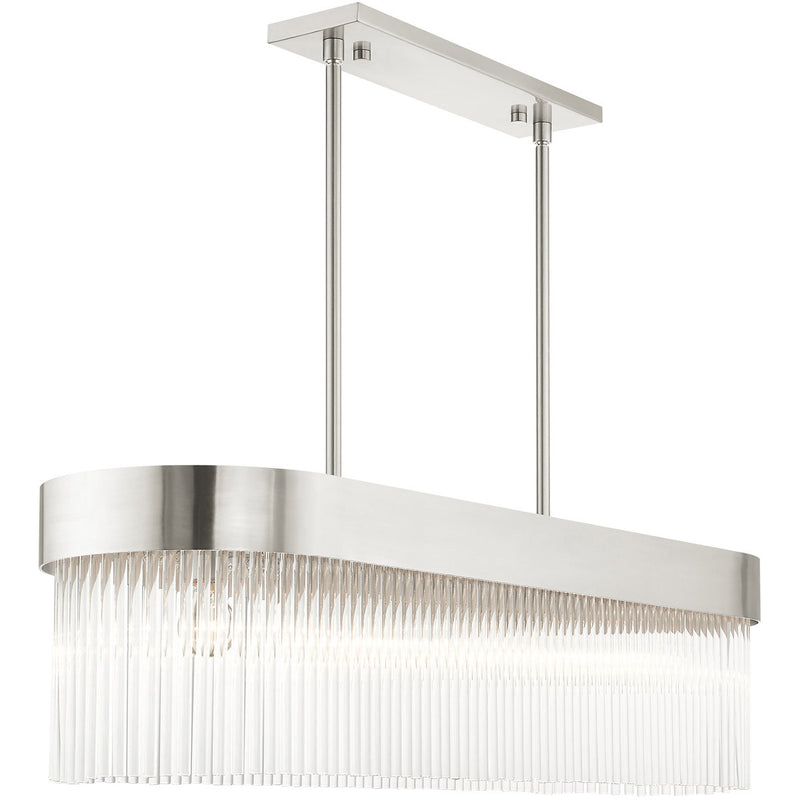 Six Light Dimmable Chandelier With Shades