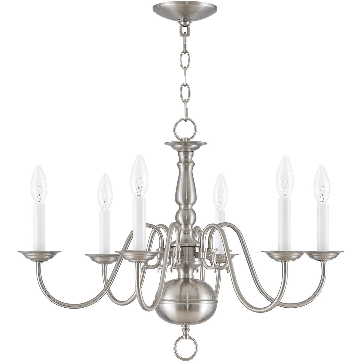 Six Light Dimmable Chandelier With Shades Default Title
