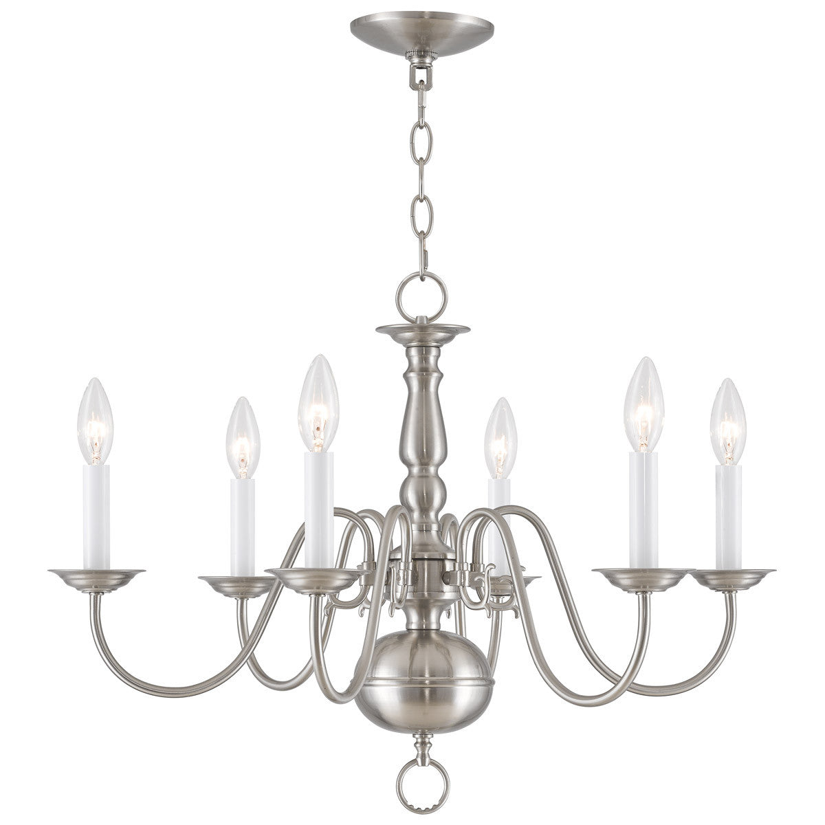 Six Light Dimmable Chandelier With Shades