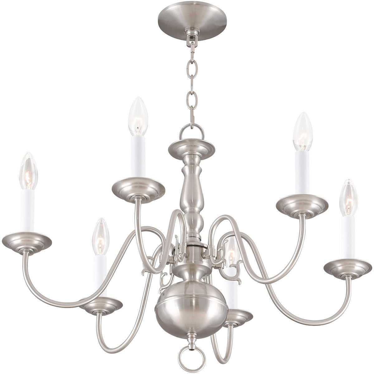 Six Light Dimmable Chandelier With Shades