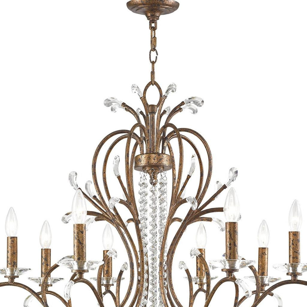 Eight Light Dimmable Chandelier With Shades
