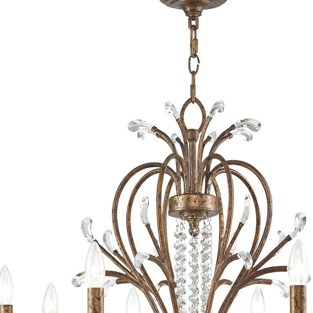 Eight Light Dimmable Chandelier With Shades