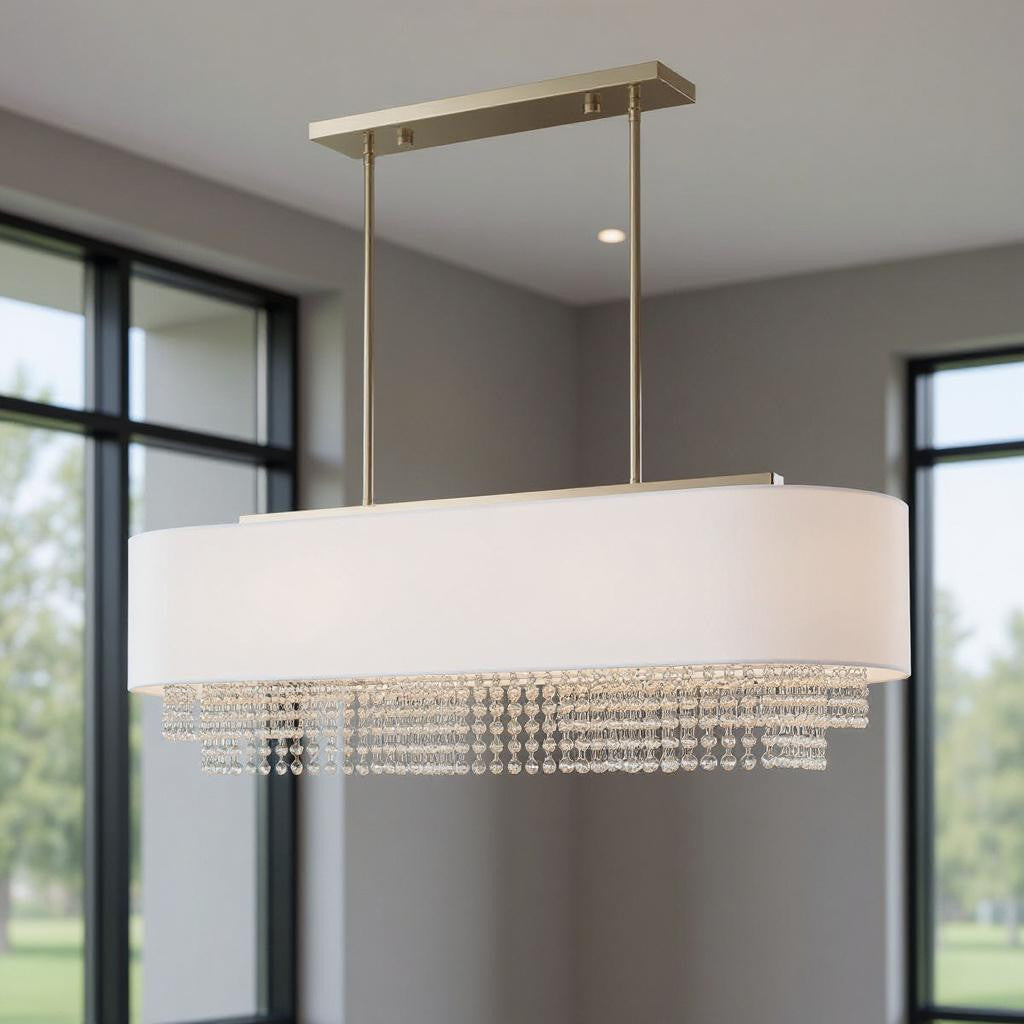 Five Light Dimmable Chandelier With Shades