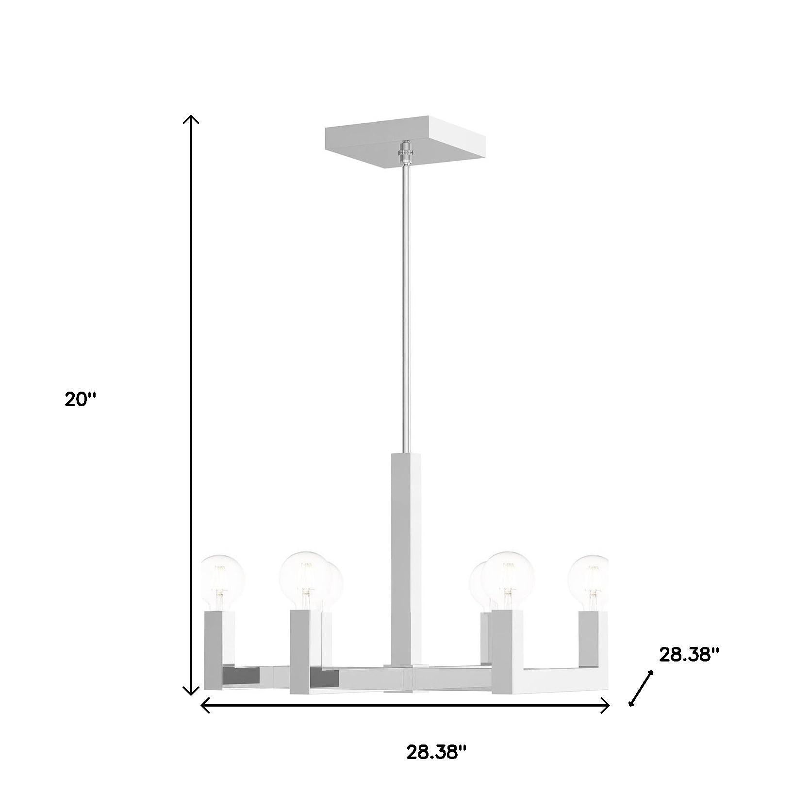 Six Light Dimmable Chandelier With Shades Default Title