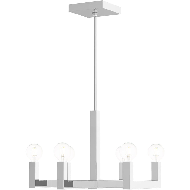 Six Light Dimmable Chandelier With Shades