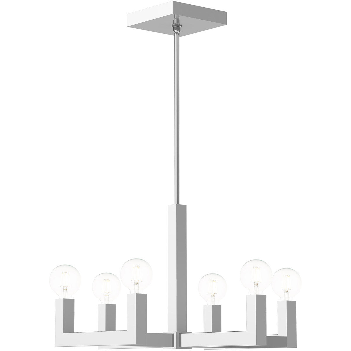 Six Light Dimmable Chandelier With Shades