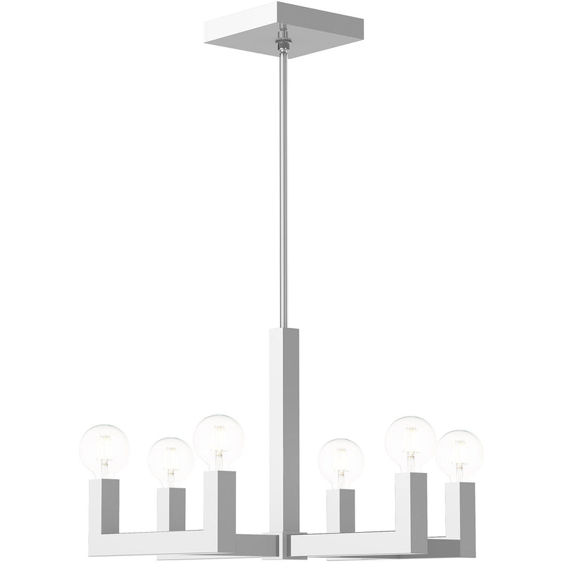 Six Light Dimmable Chandelier With Shades