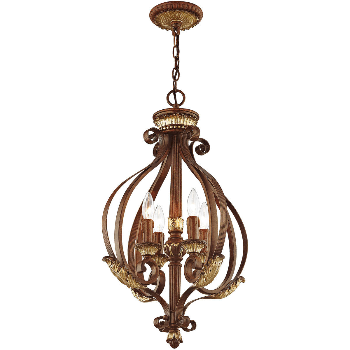 Four Light Dimmable Chandelier With Shades Default Title
