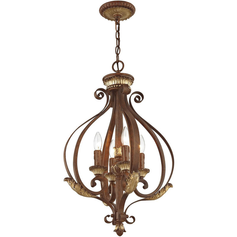 Four Light Dimmable Chandelier With Shades