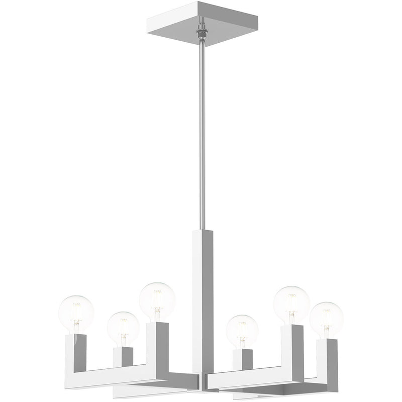 Six Light Dimmable Chandelier With Shades