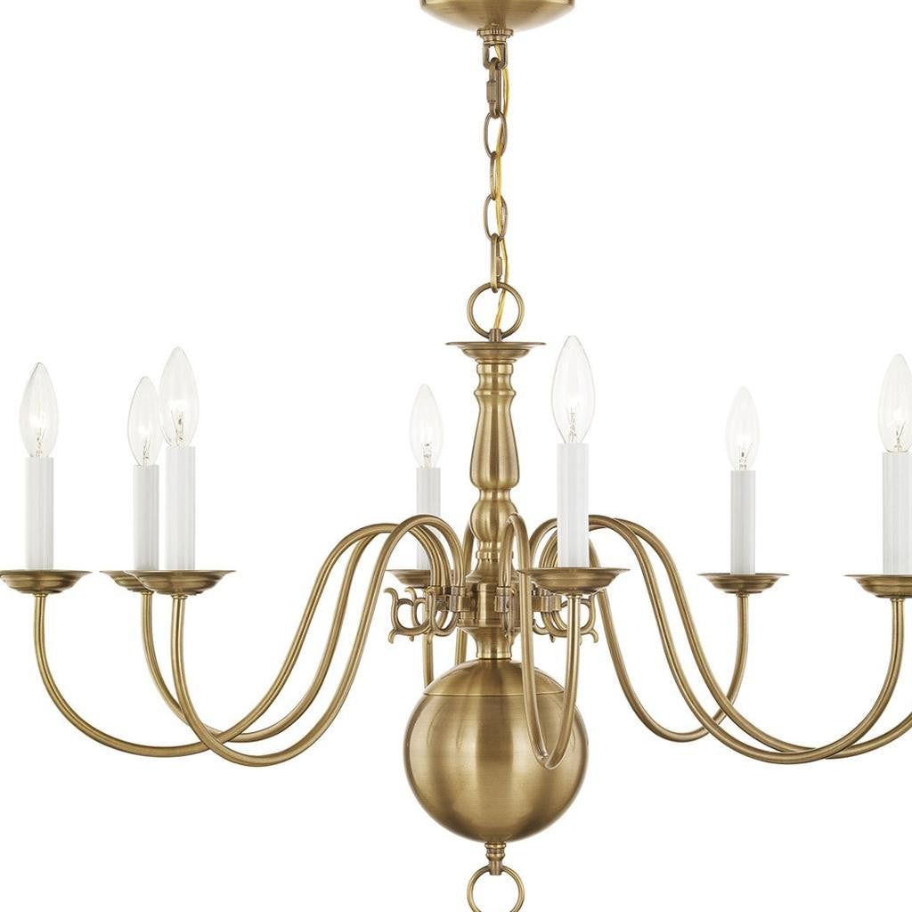 Eight Light Dimmable Chandelier With Shades Default Title
