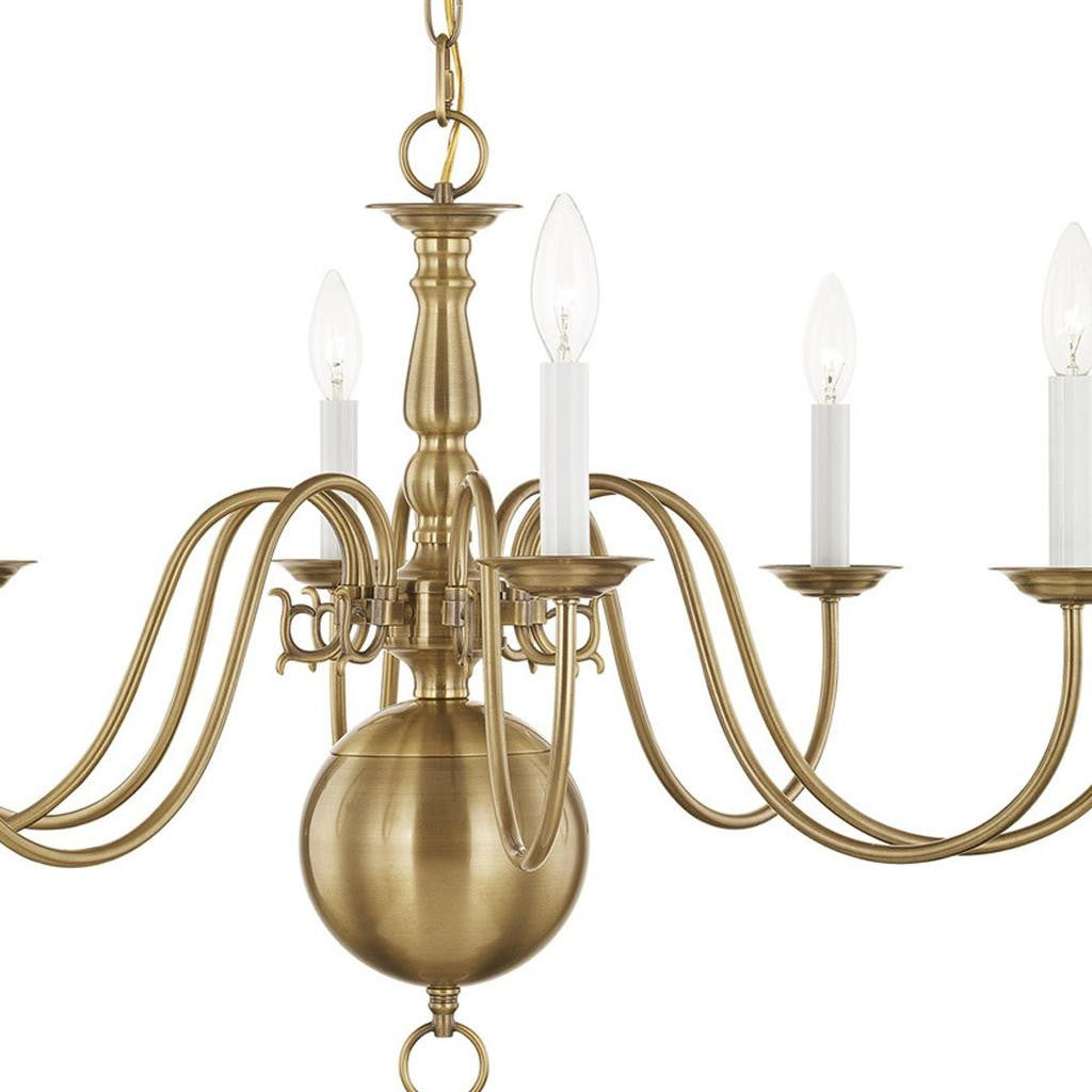 Eight Light Dimmable Chandelier With Shades