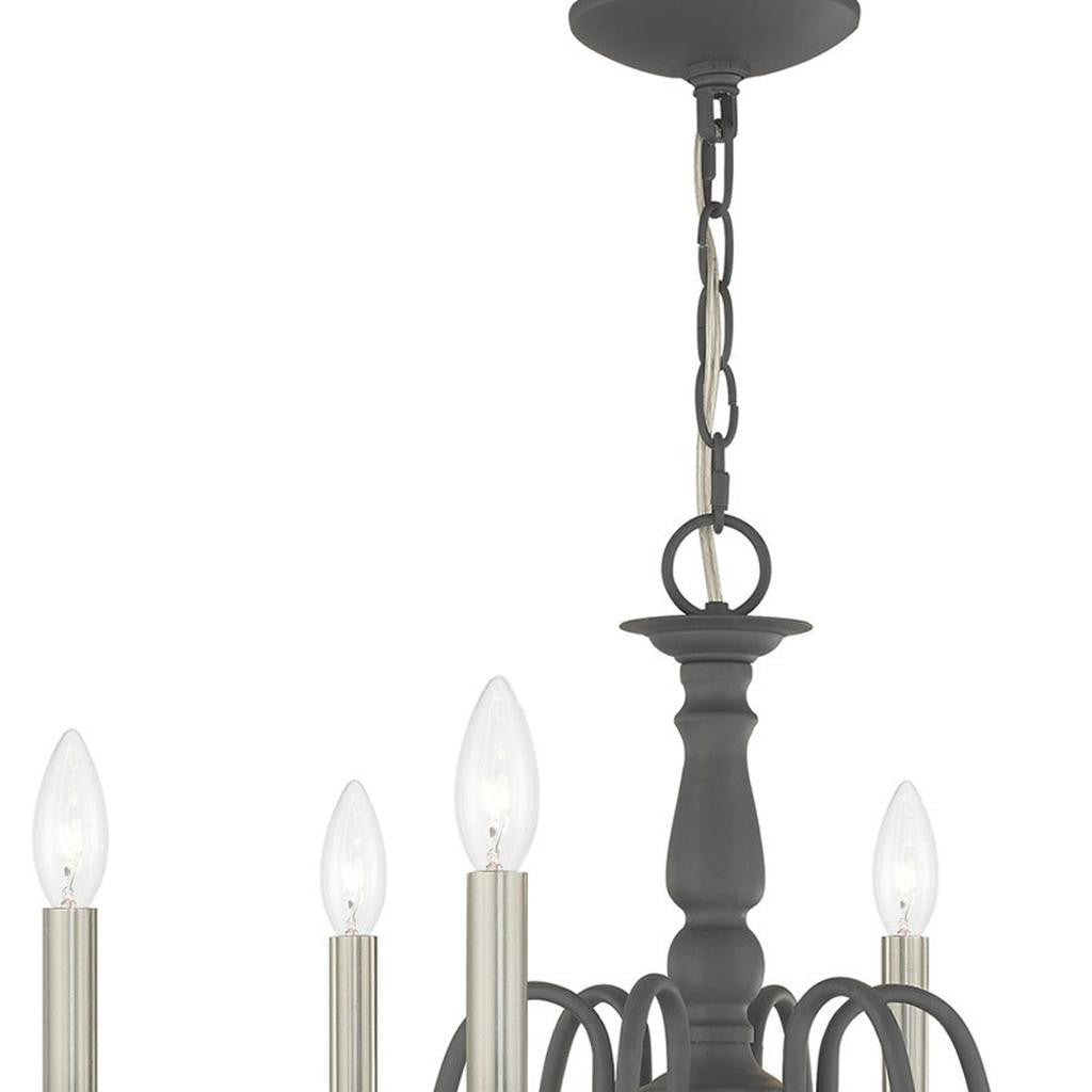 Six Light Dimmable Chandelier With Shades Default Title